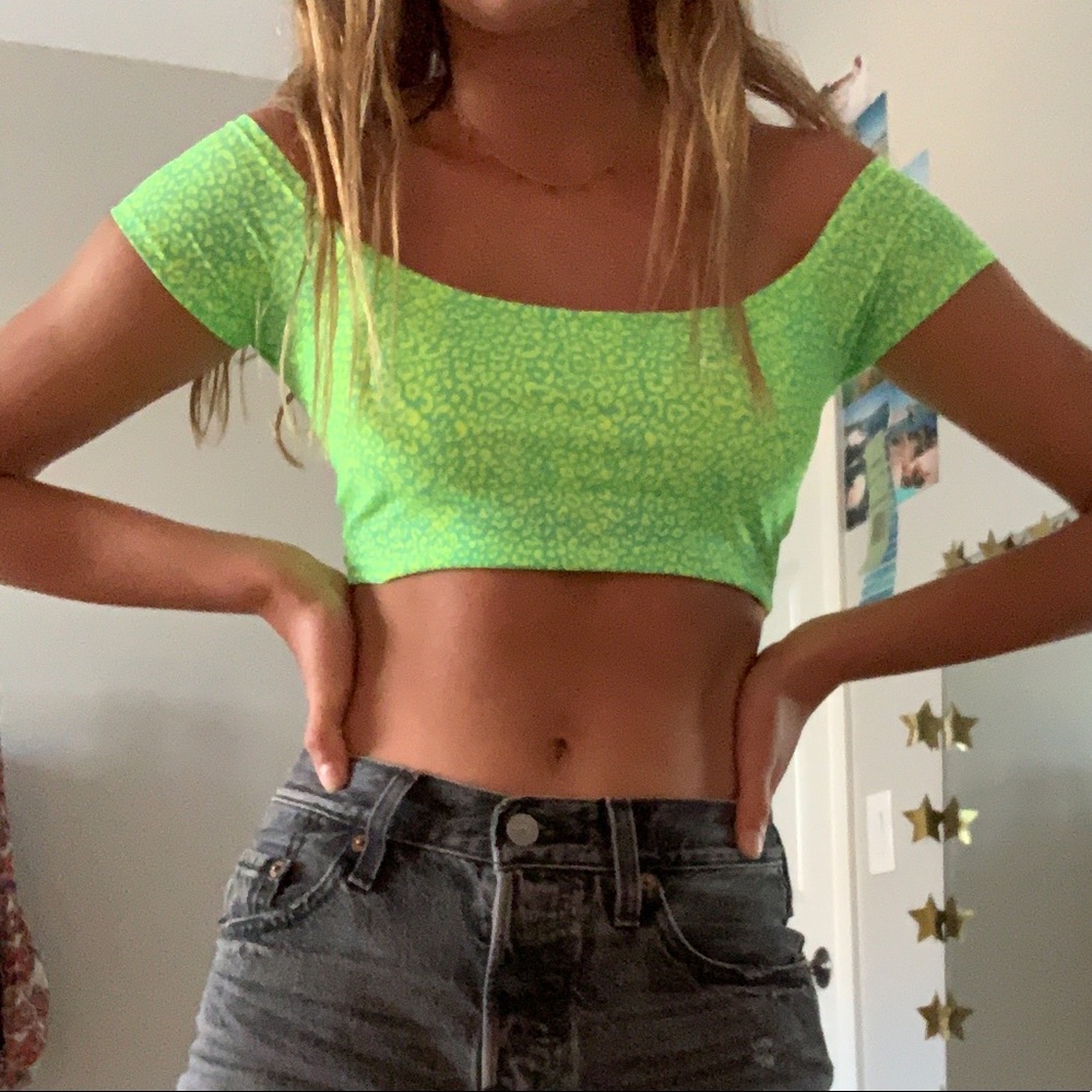 neon leopard print bikini top!
